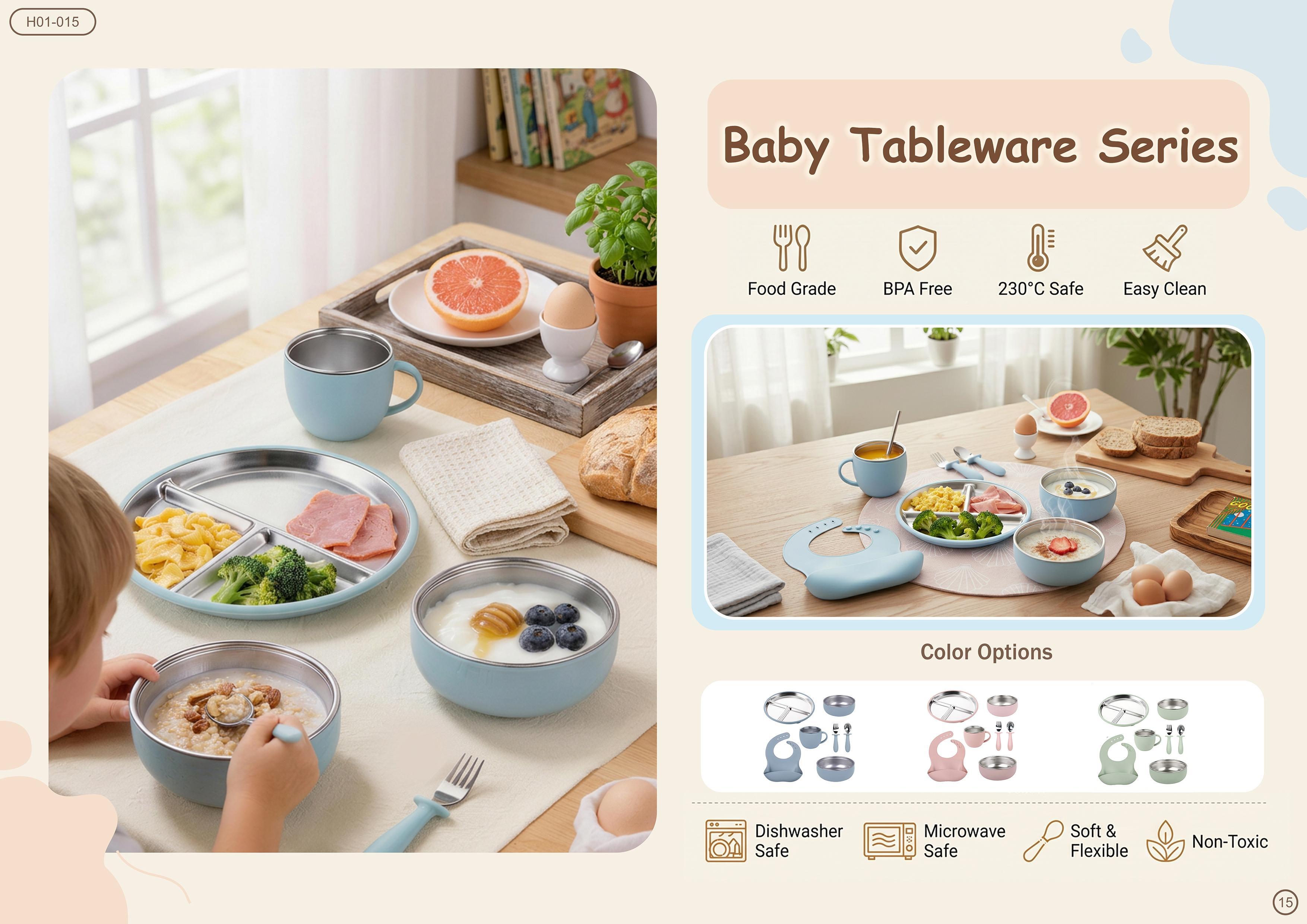 Baby Tableware Series — Blue Steel Set