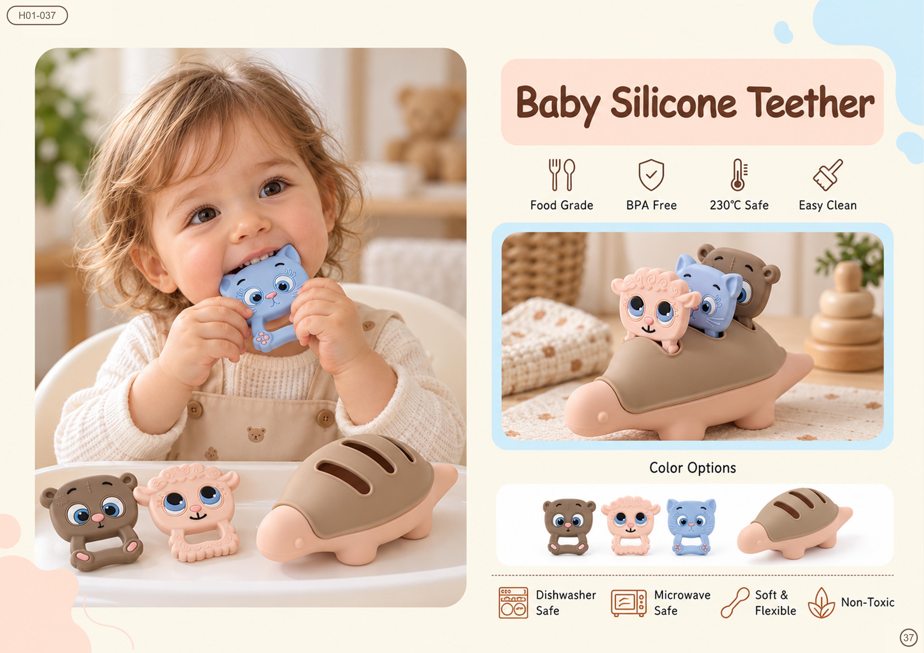 Baby Silicone Teether — Little Faces